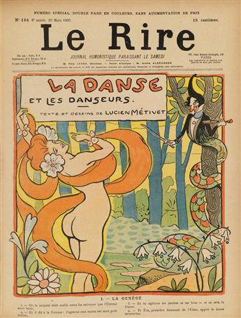 VARIOUS ARTISTS. LE RIRE. Group of 3 bound volumes. 1894-1897. Each approximately 12x9 inches, 30x23 cm.